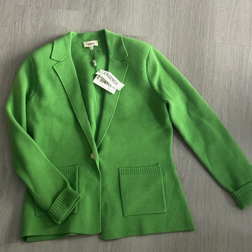 L'AGENCE Bright Green Knit Blazer